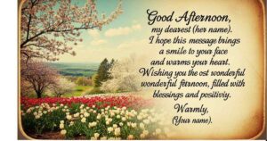 Good Afternoon Message for her, wishes