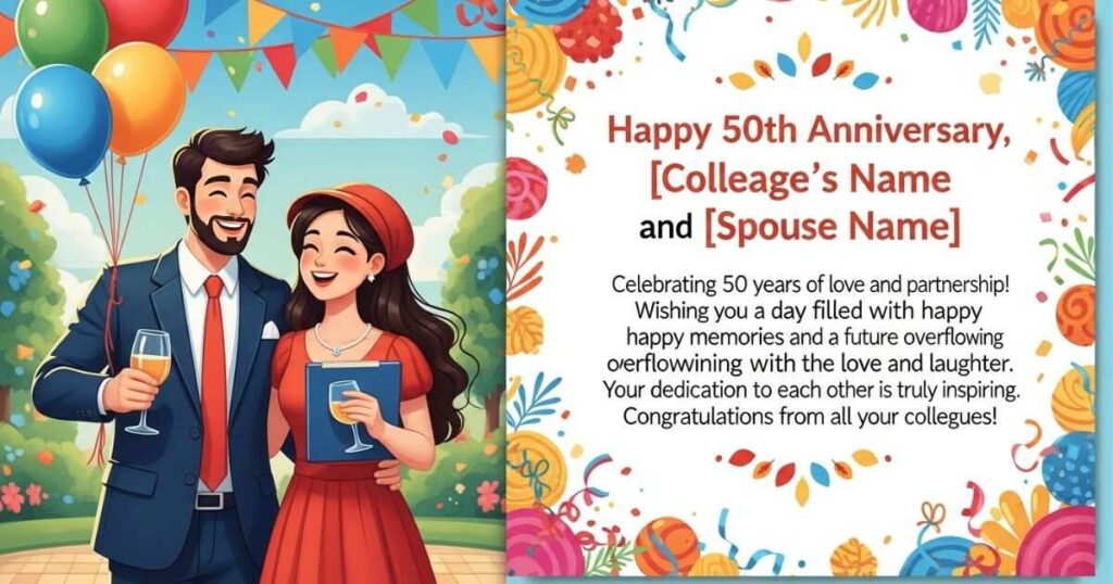 50th Wedding Anniversary Wishes for Colleagues