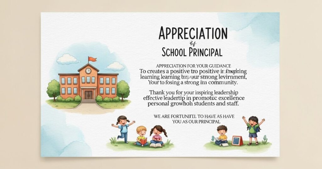 Appreciation Message for a School Principal