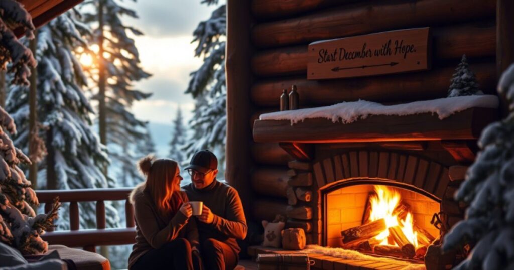 Good Morning December Quotes from a Fireplace Moment in Lake Tahoe