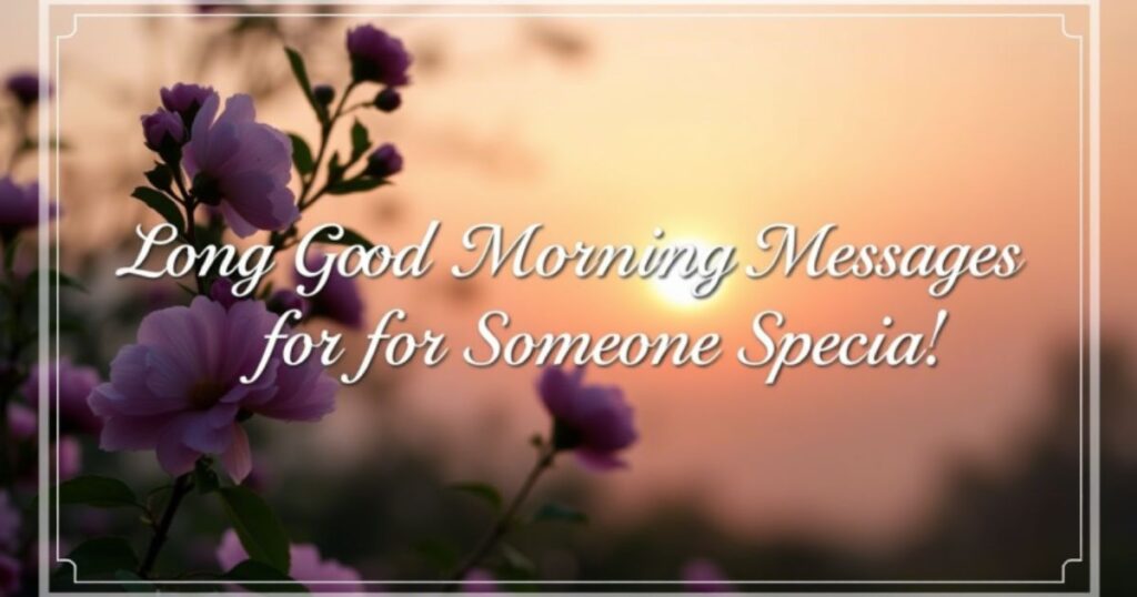Long Good Morning Messages for Someone Special