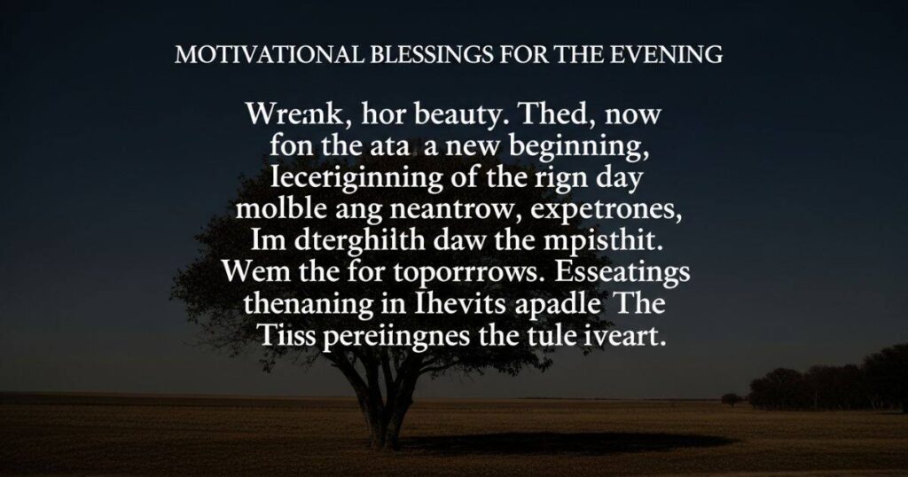 Motivational Blessings for the Evening