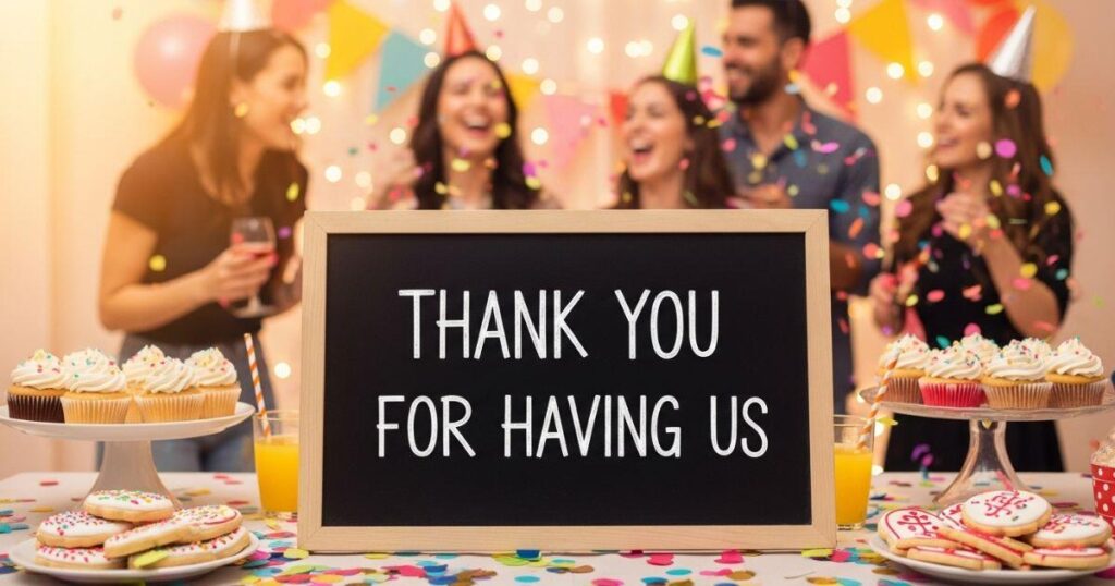 Thank You for Having Us Messages for Birthday Parties