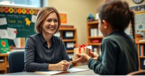 thank you note from teacher to student for gift