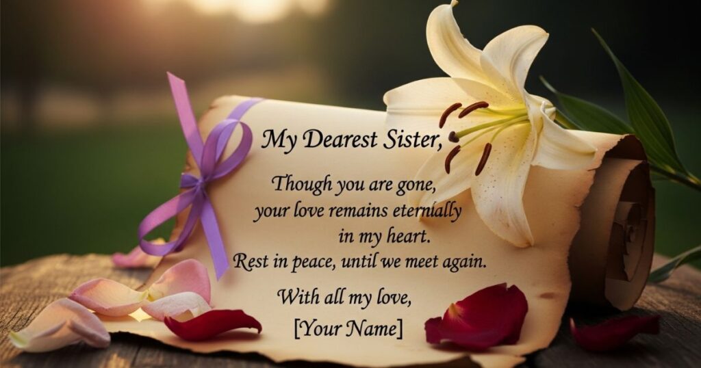 Farewell Message To A Sister Who Passed Away