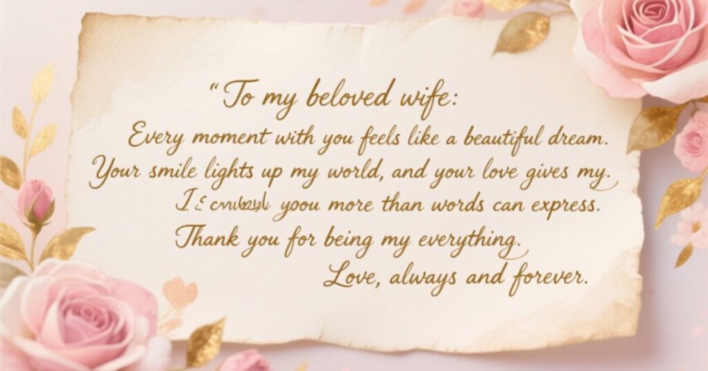 Long sweet love message for my wife