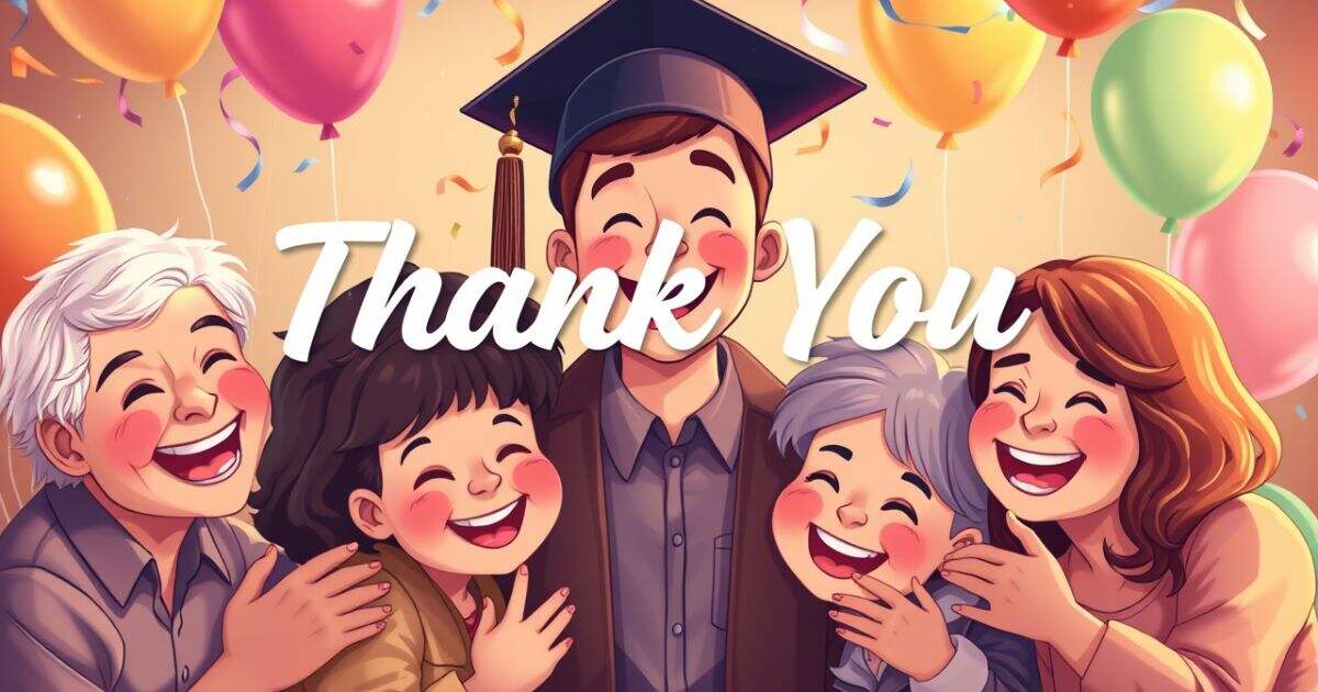 thank you message for family and friends on my graduation