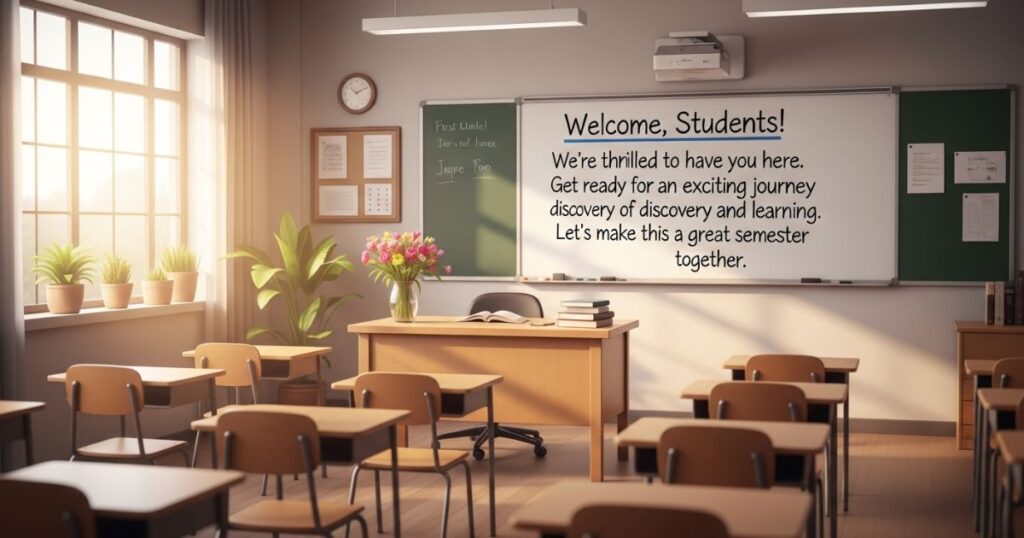 Welcome Message for Students on the First Day of Class